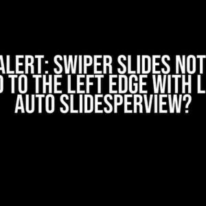 Solver Alert: Swiper Slides Not Always Pressed to the Left Edge with Loop and Auto slidesPerView?